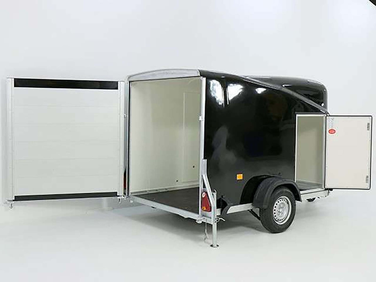 Debon Remolque cerrado Cargo 1300 Vollpoly 150x290cm H:160cm, Puerta, negro-Nuevo