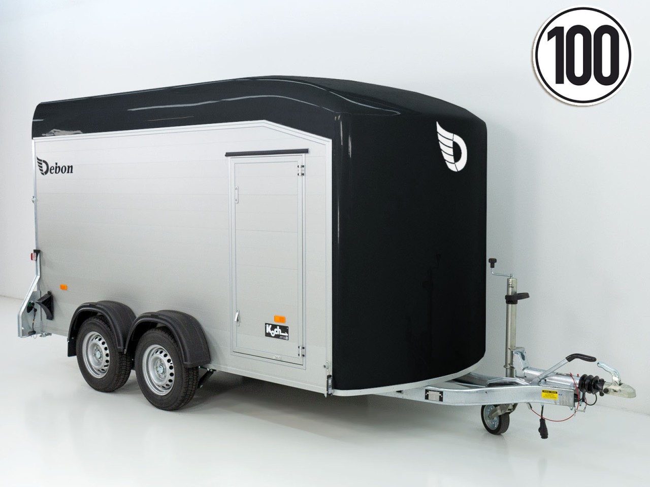 Debon Remolque cerrado Roadster Alu C700 179×378 H201 2,6t, Alu, Polybug, Puerta, negro-Nuevo - Imagen 2