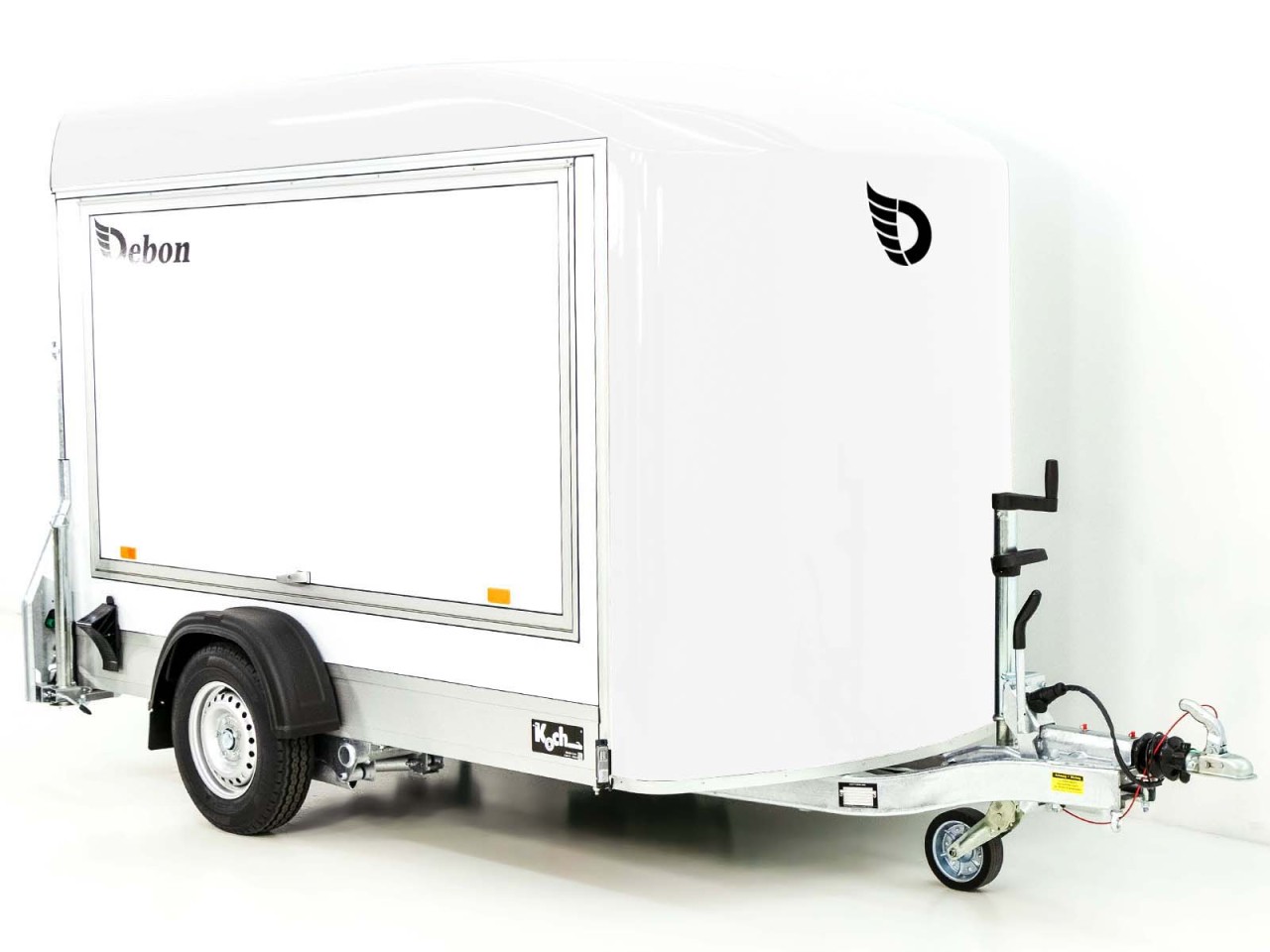 Debon Remolque cerrado C300 Sandwich 148x295cm H:190cm 1,3t, Alu, Polybug, Puerta, Trampilla, blanco-Nuevo - Imagen 3