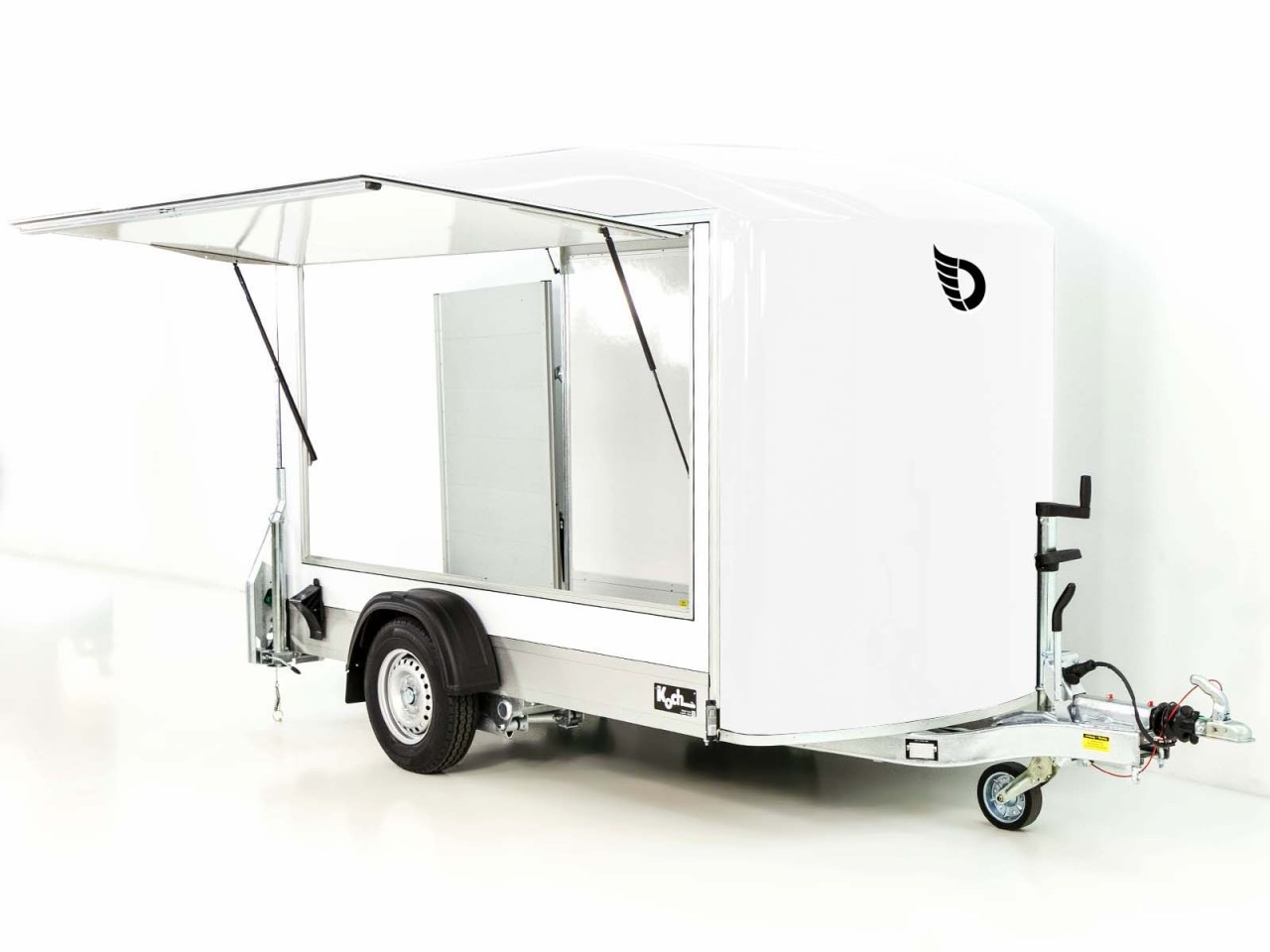 Debon Remolque cerrado C300 Sandwich 148x295cm H:190cm 1,3t, Alu, Polybug, Puerta, Trampilla, blanco-Nuevo - Imagen 4
