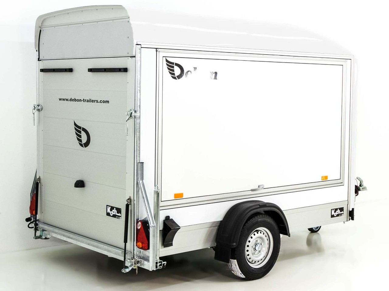 Debon Remolque cerrado C300 Sandwich 148x295cm H:190cm 1,3t, Alu, Polybug, Puerta, Trampilla, blanco-Nuevo - Imagen 5