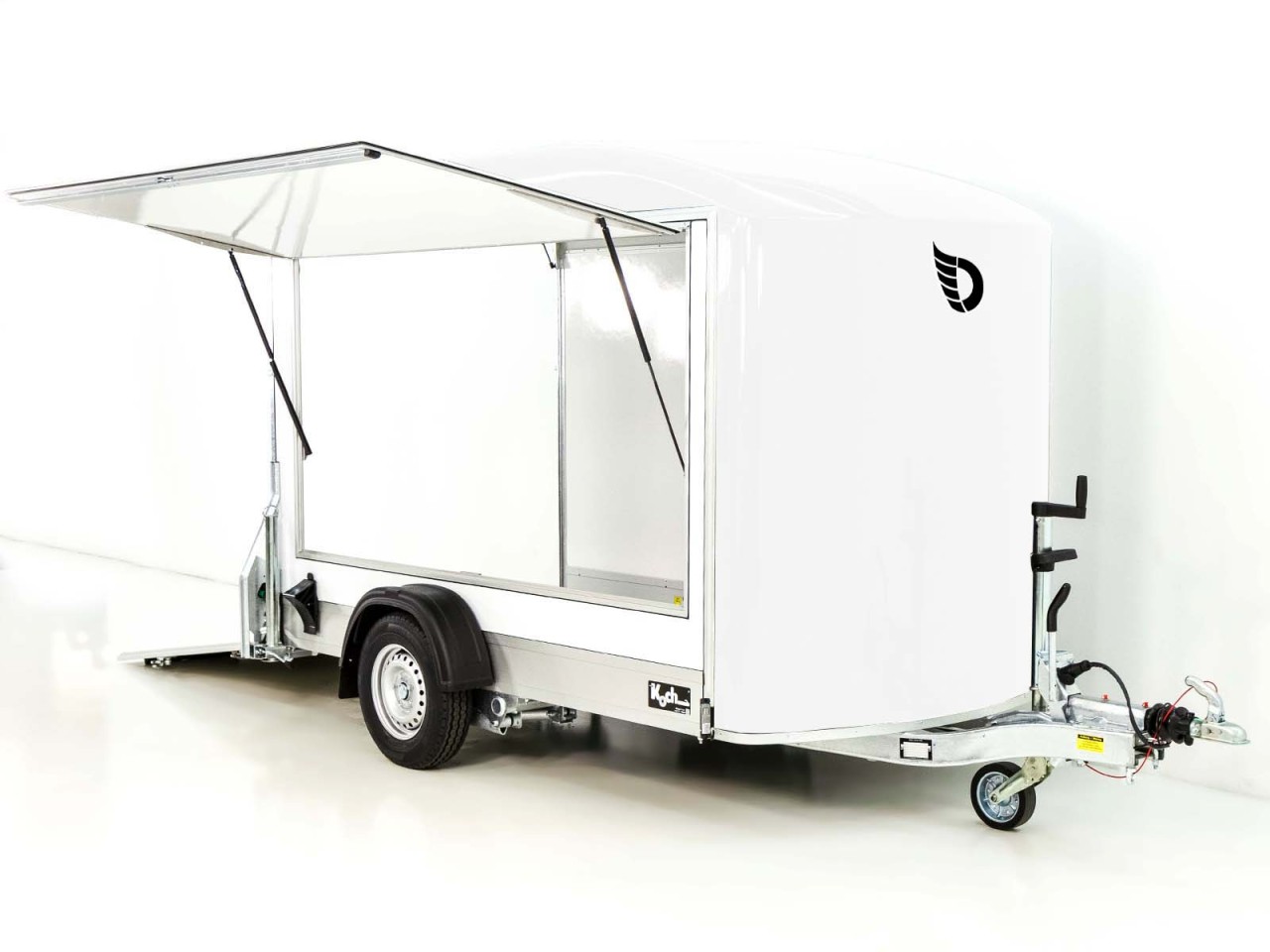 Debon Remolque cerrado C300 Sandwich 148x295cm H:190cm 1,3t, Alu, Polybug, Puerta, Trampilla, blanco-Nuevo - Imagen 7