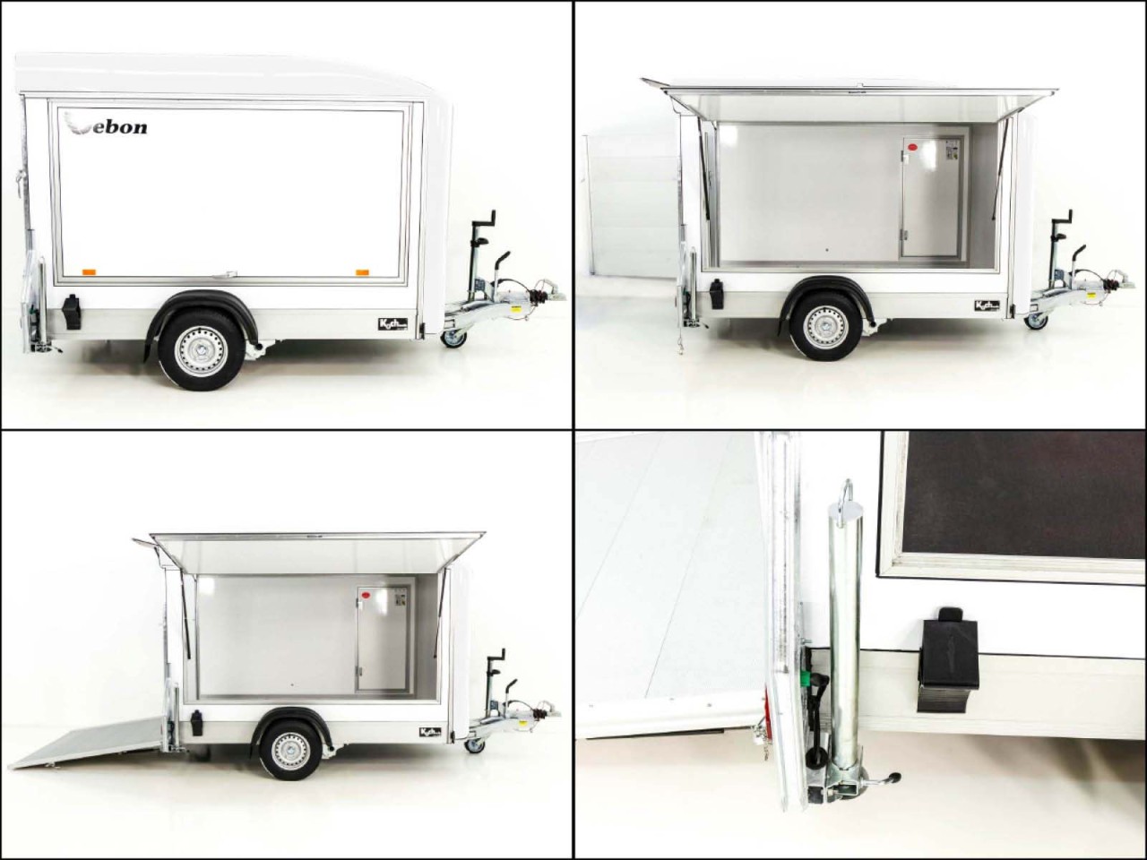 Debon Remolque cerrado C300 Sandwich 148x295cm H:190cm 1,3t, Alu, Polybug, Puerta, Trampilla, blanco-Nuevo - Imagen 8