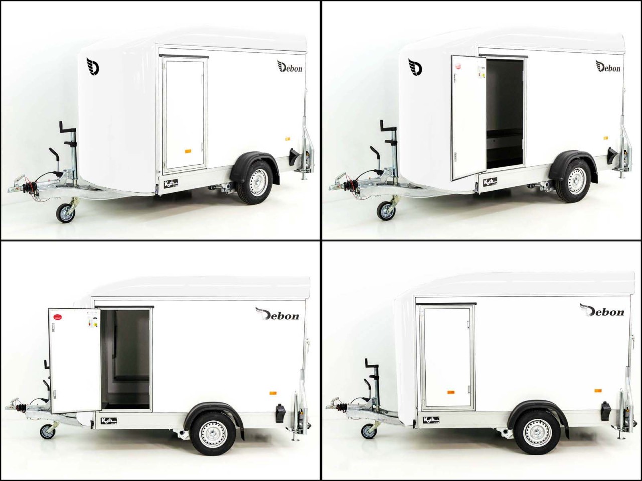 Debon Remolque cerrado C300 Sandwich 148x295cm H:190cm 1,3t, Alu, Polybug, Puerta, Trampilla, blanco-Nuevo - Imagen 9