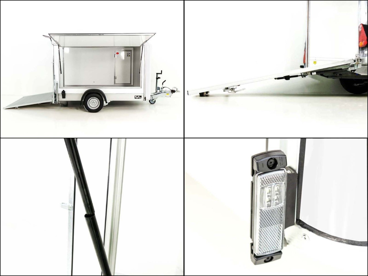 Debon Remolque cerrado C300 Sandwich 148x295cm H:190cm 1,3t, Alu, Polybug, Puerta, Trampilla, blanco-Nuevo - Imagen 10