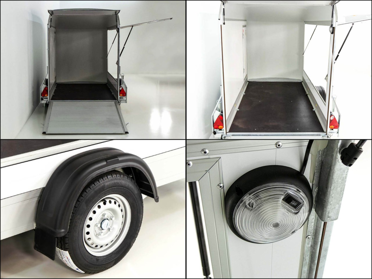 Debon Remolque cerrado C300 Sandwich 148x295cm H:190cm 1,3t, Alu, Polybug, Puerta, Trampilla, blanco-Nuevo - Imagen 13