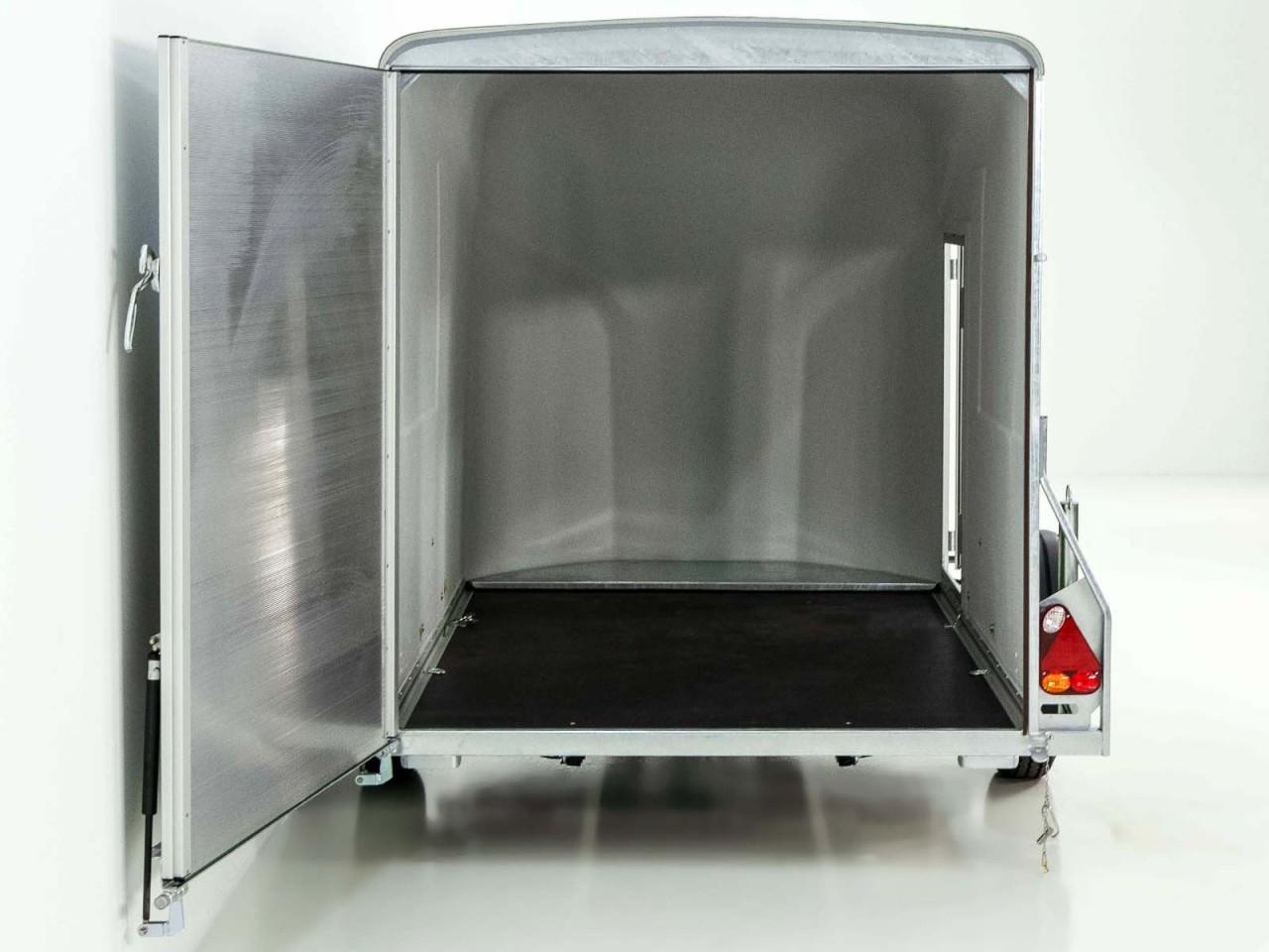 Debon Remolque cerrado Cargo 1300 Vollpoly 150x290cm H:160cm, Puerta, verde oliva-Nuevo - Imagen 5