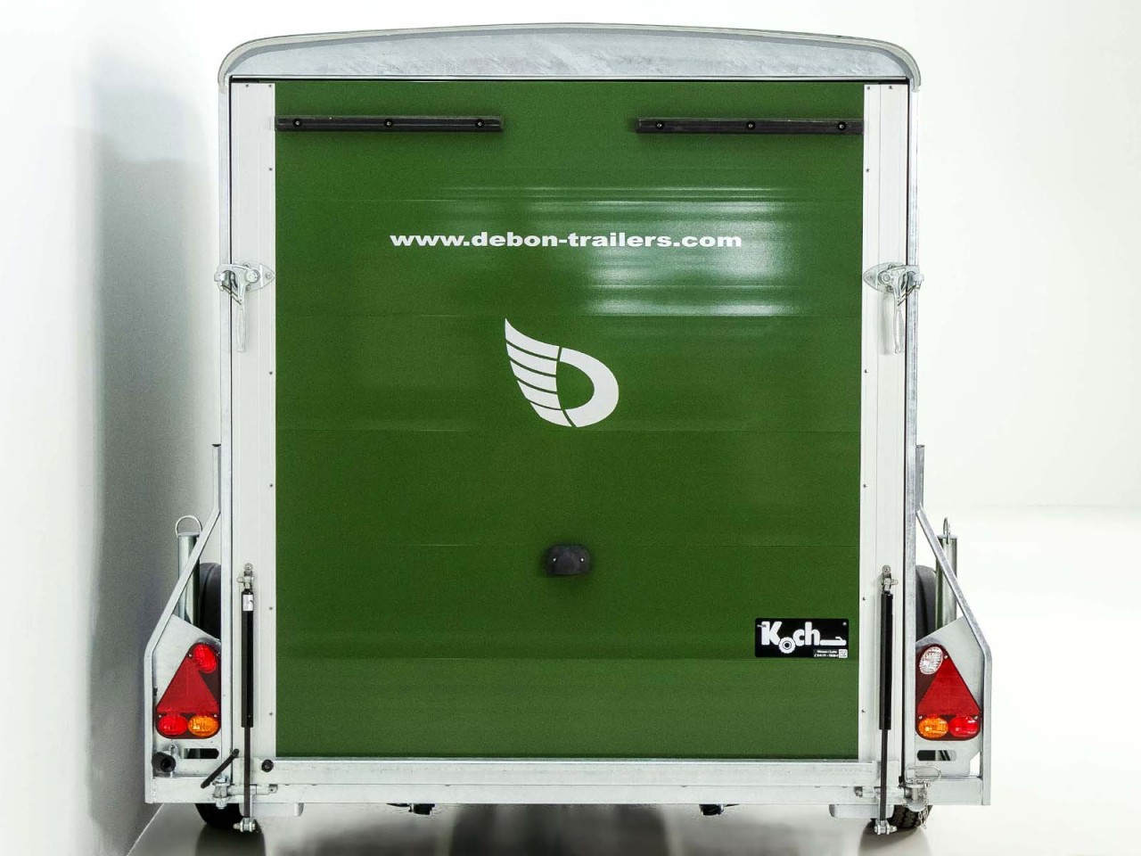 Debon Remolque cerrado Cargo 1300 Vollpoly 150x290cm H:160cm, Puerta, verde oliva-Nuevo - Imagen 6