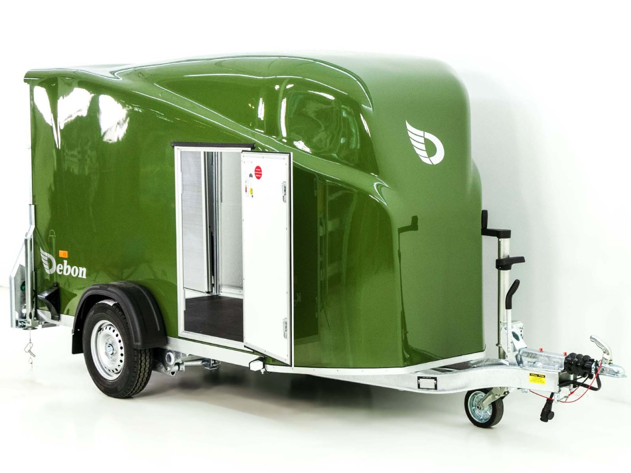 Debon Remolque cerrado Cargo 1300 Vollpoly 150x290cm H:160cm, Puerta, verde oliva-Nuevo - Imagen 7