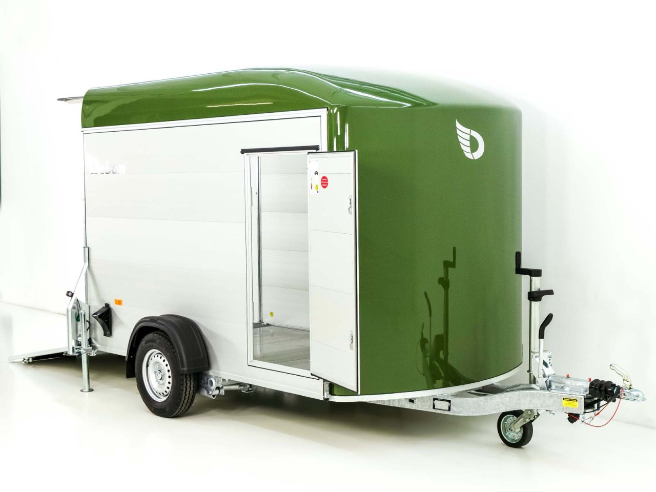 Debon Remolque cerrado C400 164x315cm H:200cm 1,3t, Alu, Polybug, Puerta, verde oliva-Nuevo - Imagen 4