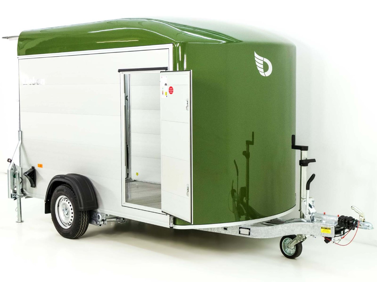 Debon Remolque cerrado C400 164x315cm H:200cm 1,3t, Alu, Polybug, Puerta, verde oliva-Nuevo - Imagen 5