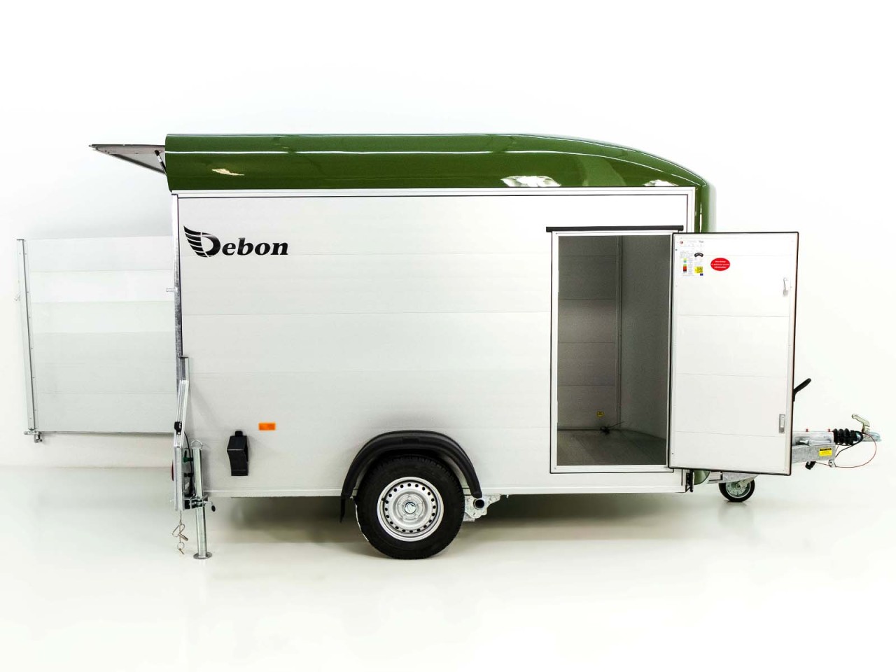 Debon Remolque cerrado C400 164x315cm H:200cm 1,3t, Alu, Polybug, Puerta, verde oliva-Nuevo - Imagen 7