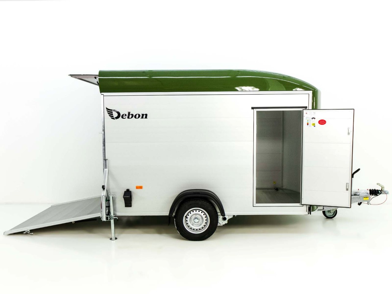 Debon Remolque cerrado C400 164x315cm H:200cm 1,3t, Alu, Polybug, Puerta, verde oliva-Nuevo - Imagen 8
