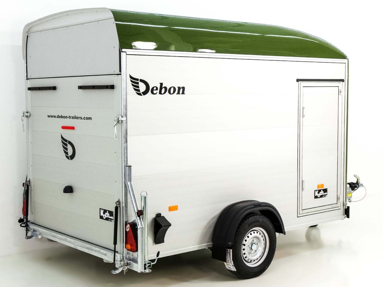 Debon Remolque cerrado C400 164x315cm H:200cm 1,3t, Alu, Polybug, Puerta, verde oliva-Nuevo - Imagen 9