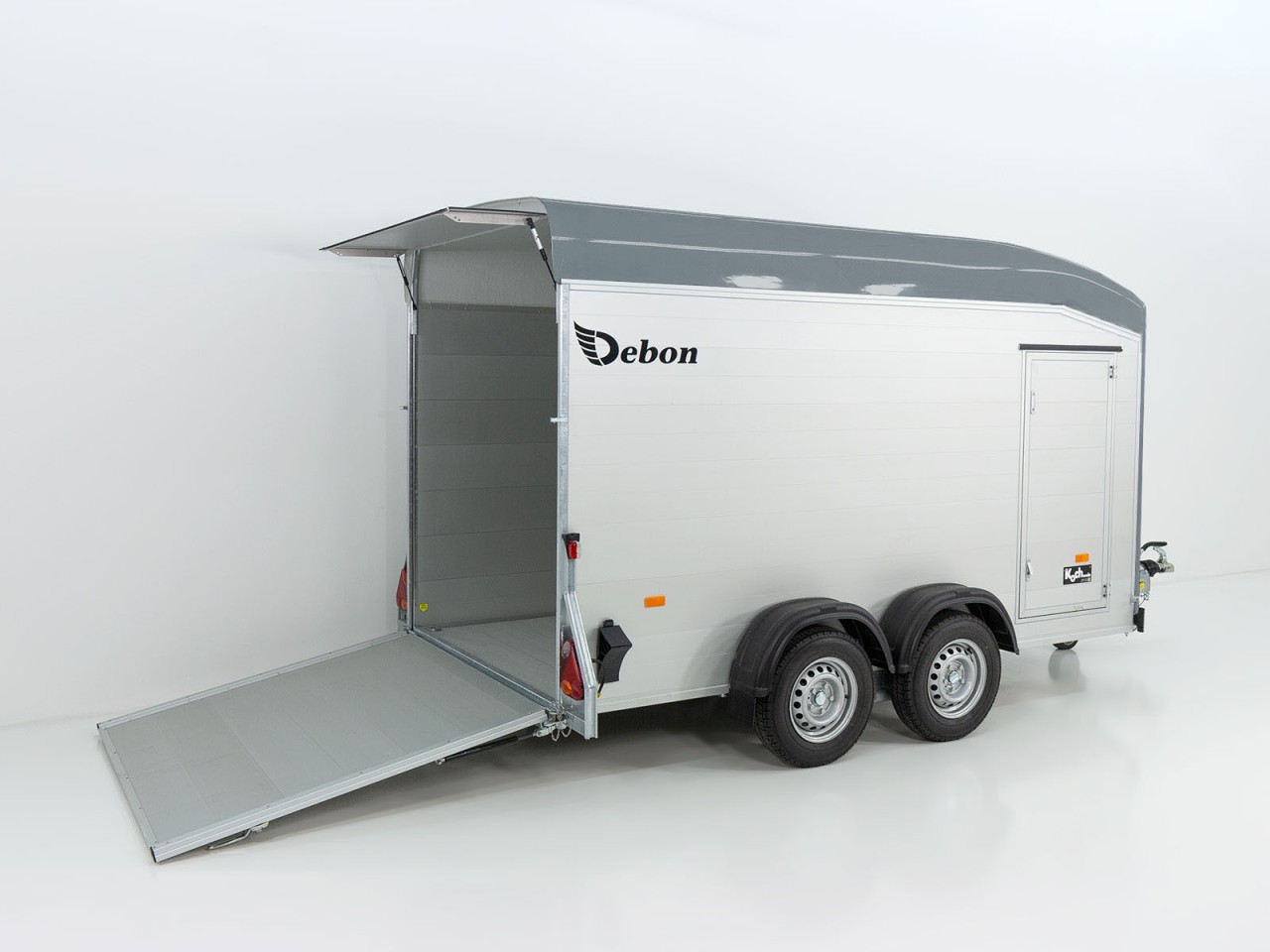 Debon Remolque cerrado Cargo C800 206x441cm H206 3,5 t, Alu, Polybug, Puerta, gris-Nuevo