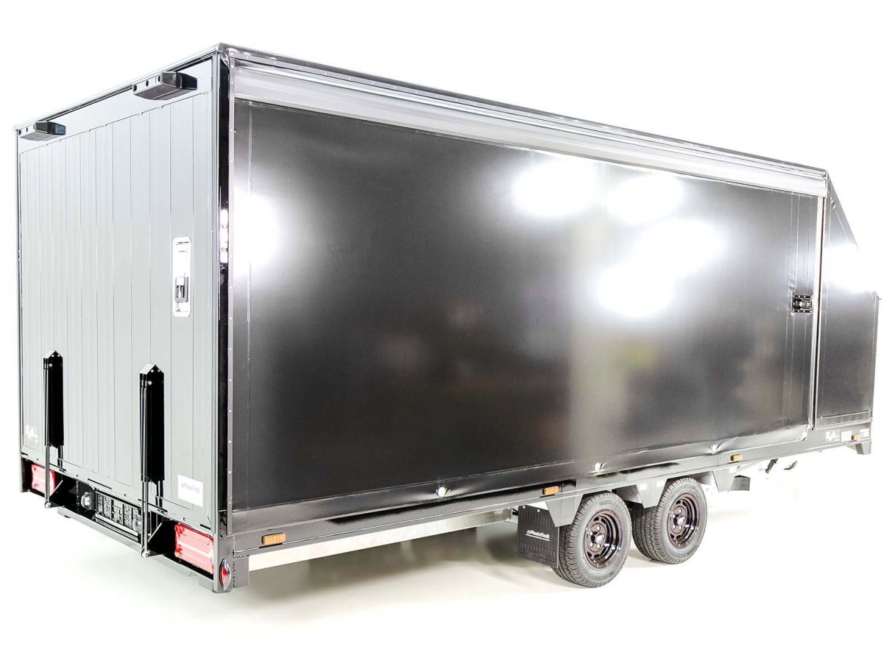 Moetefindt Remolque para transporte de coches Lona FTP235 235x550cm 3,5t Altura:180cm-negra Llantas-Nuevo - Imagen 4
