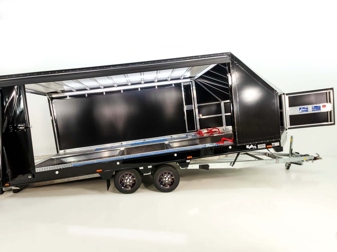 Moetefindt Remolque para transporte de coches Lona FTP235 235x550cm 3,5t Altura:180cm-negra Llantas-Nuevo - Imagen 9