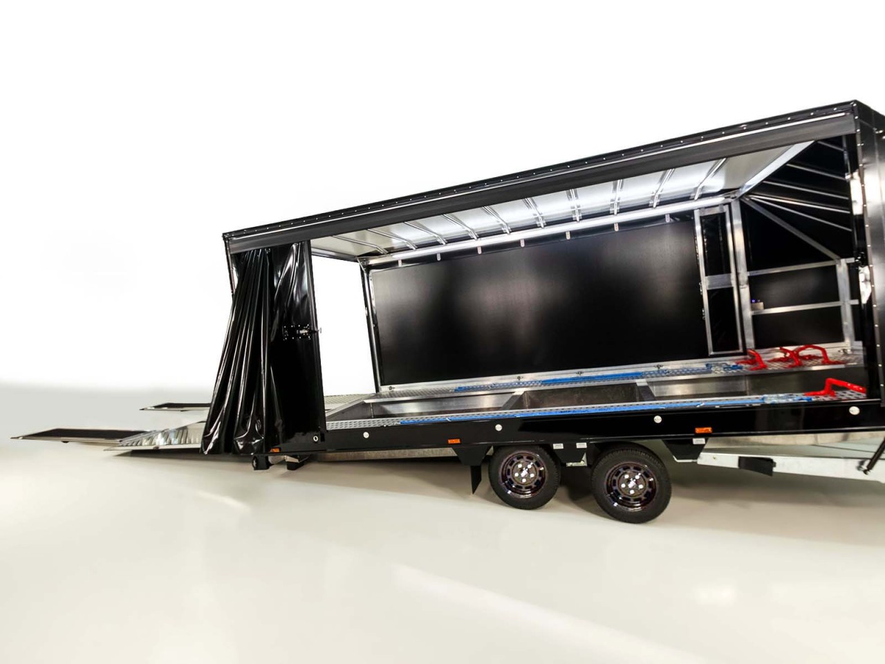 Moetefindt Remolque para transporte de coches Lona FTP235 235x550cm 3,5t Altura:180cm-negra Llantas-Nuevo - Imagen 10