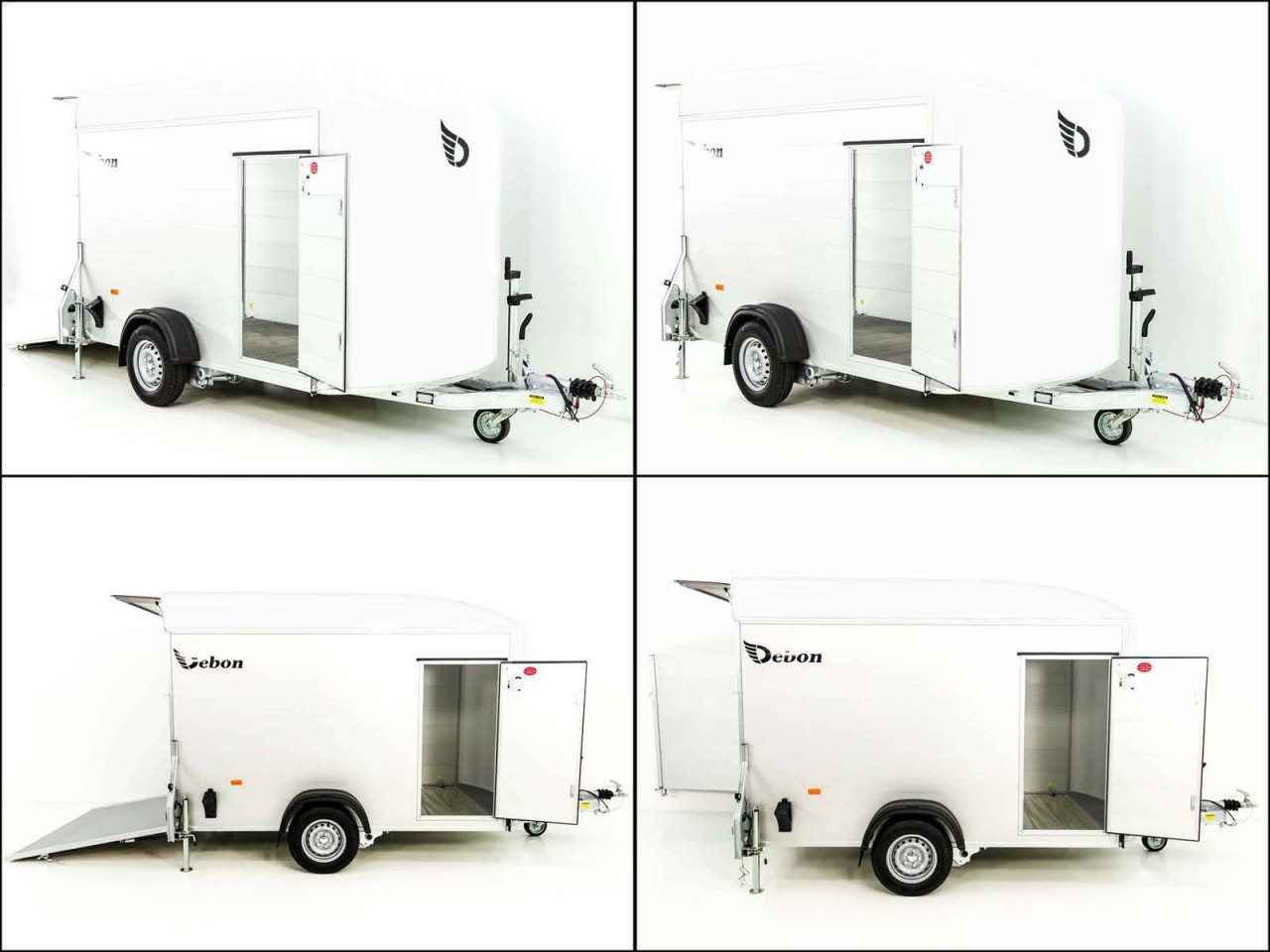 Debon Remolque cerrado C400 164x315cm H:200cm 1,3t, Alu, Polybug, Puerta, blanco-Nuevo - Imagen 6