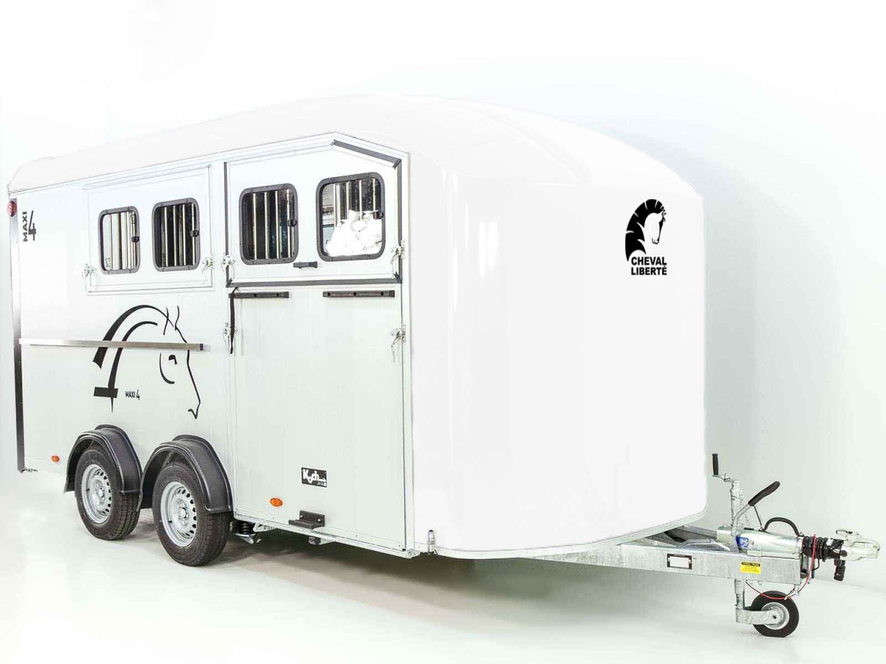 Cheval Liberte Remolque para caballos Maxi 4, 4 Caballos, Pullman-Tren de rodaje, 100km/h, blanco-Nuevo - Imagen 2