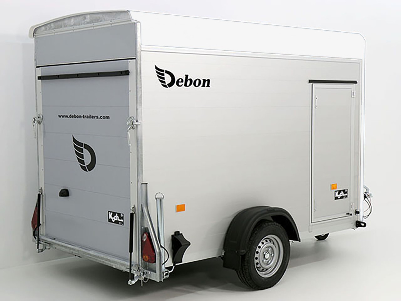 Debon Remolque cerrado C300 148x295cm H:190cm 1,3t, Alu, Polybug, Puerta, blanco-Nuevo - Imagen 9