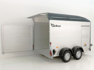 Debon Remolque cerrado C500 164x300cm H:200cm 2,0t, Alu, Polybug, Puerta, gris-Nuevo