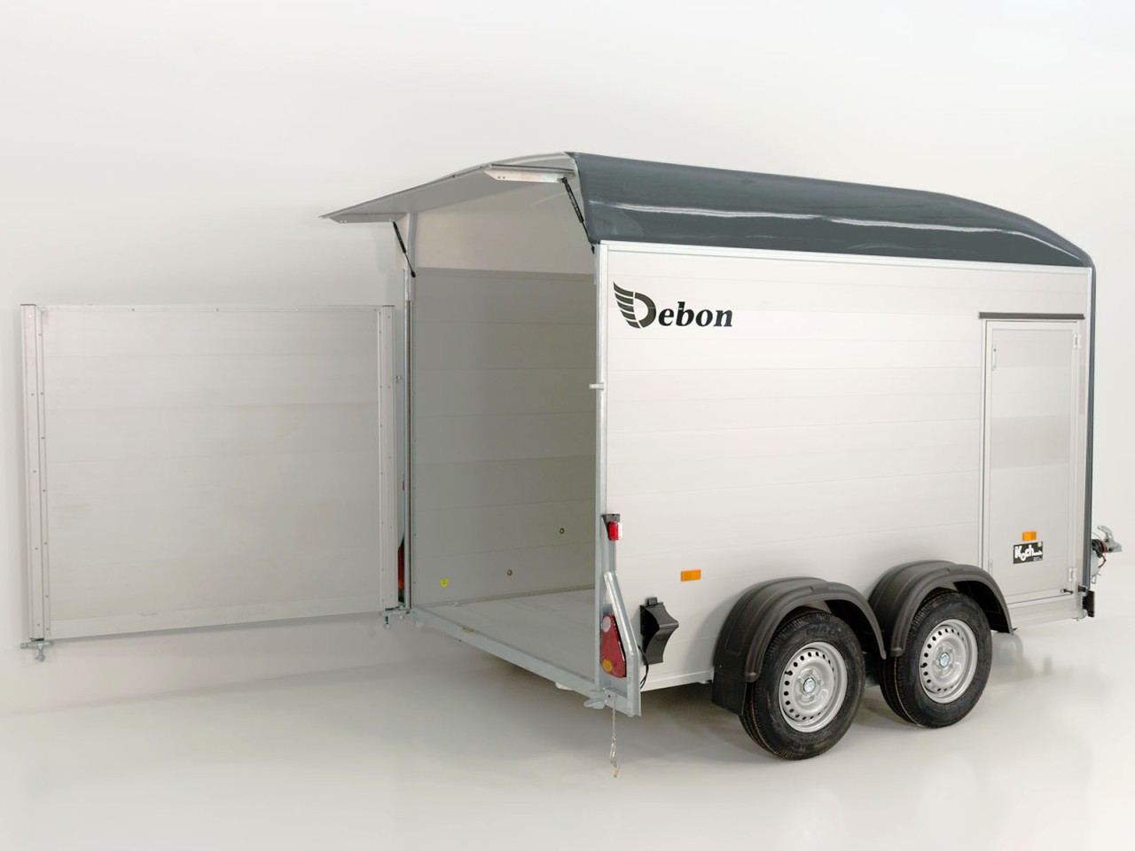 Debon Remolque cerrado C500 164x300cm H:200cm 2,0t, Alu, Polybug, Puerta, gris-Nuevo - Imagen 2