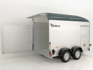 Debon Remolque cerrado C500 164x300cm H:200cm 2,6t, Alu, Polybug, Puerta, gris-Nuevo
