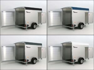 Debon Remolque cerrado C300 148x295cm H:190cm 1,3t, Alu, Polybug, Puerta-Nuevo