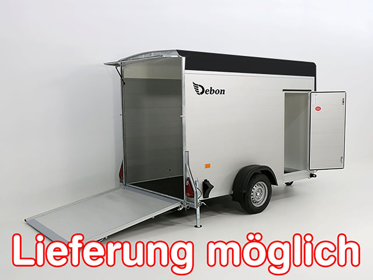 Debon Remolque cerrado C300 148x295cm H:190cm 1,3t, Alu, Polybug, Puerta-Nuevo - Imagen 5