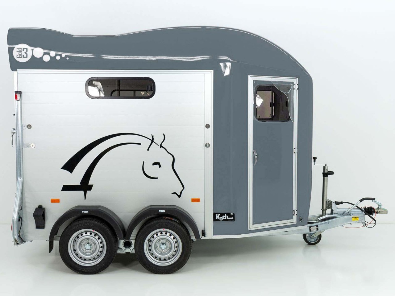 Cheval Liberte Remolque para caballos GOLD 3, Premium, Pullman 2, Guadarnés, gris-Nuevo