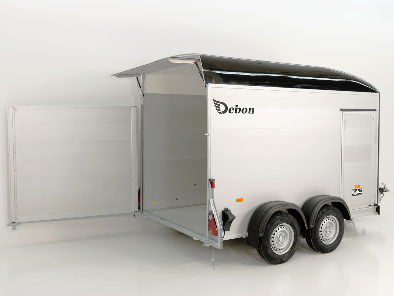 Debon Remolque cerrado C500 164x300cm H:200cm 2,6t-Alu-Polybug-Puerta-negro-Nuevo