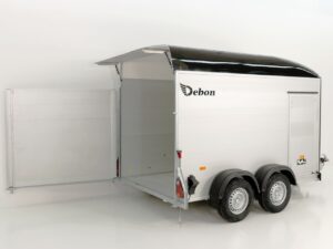 Debon Remolque cerrado C500 164x300cm H:200cm 2,0t-Alu-Polybug-Puerta-negro-Nuevo