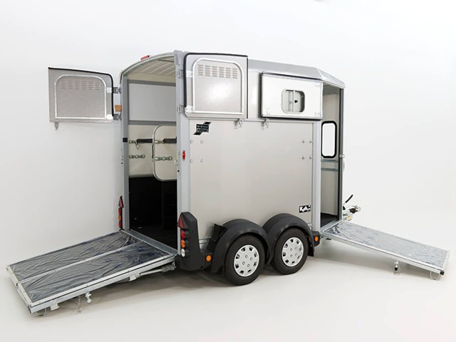 Ifor Williams Remolque para caballos HB506-Salida frontal-Combinación de portones-plata-Nuevo - Imagen 4