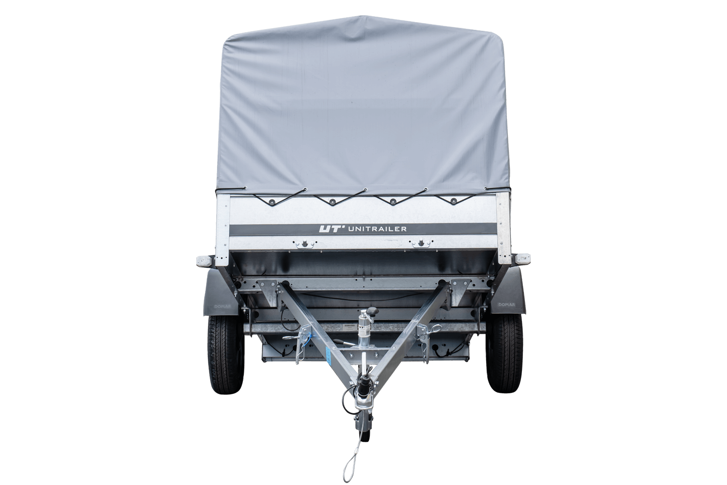 Remolque coche 230×125 Garden Trailer 230 KIPP Unitrailer 750 kg con Rueda jockey, lona alta y Arcos altos-Nuevo - Imagen 7