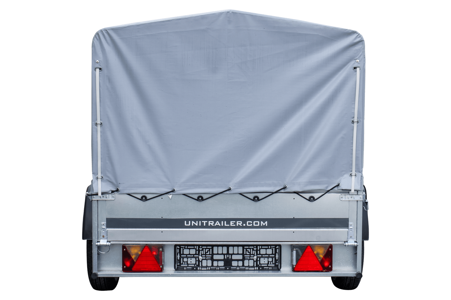 Remolque coche 230×125 Garden Trailer 230 KIPP Unitrailer 750 kg con Rueda jockey, lona alta y Arcos altos-Nuevo - Imagen 5