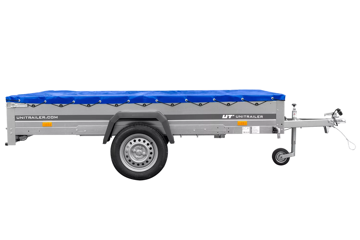 Remolque de un eje 264×150 UNITRAILER GARDEN 265 KIPP con un Soporte de lona plana y lona azul-Nuevo - Imagen 4
