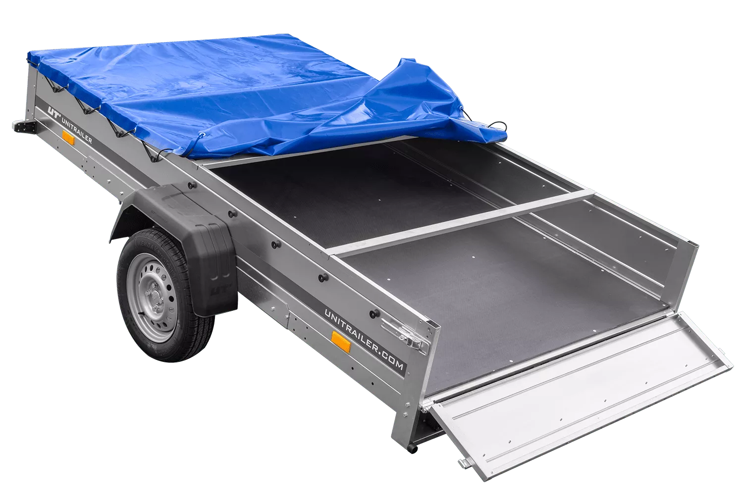 Remolque de un eje 264×150 UNITRAILER GARDEN 265 KIPP con un Soporte de lona plana y lona azul-Nuevo - Imagen 7