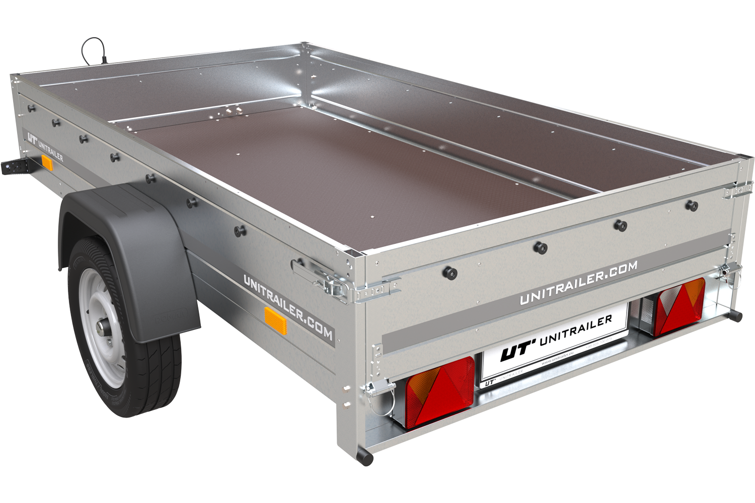 Remolque de un eje Unitrailer Garden Trailer 230 FD 230 x 125 cm con lanza rígida 750 KG-Nuevo - Imagen 2