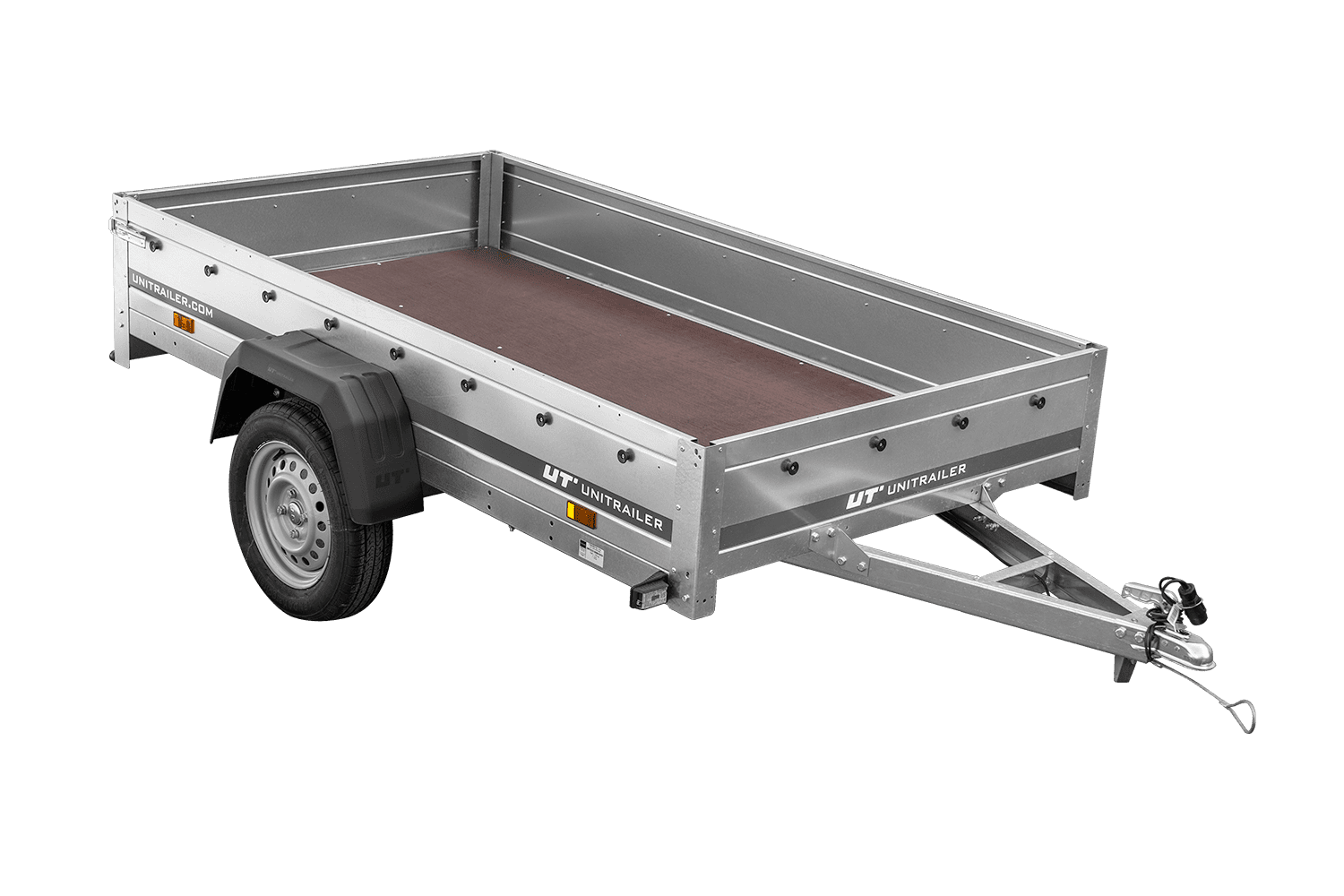 Remolque de un eje Unitrailer Garden Trailer 230 FD 230 x 125 cm con lanza rígida 750 KG-Nuevo
