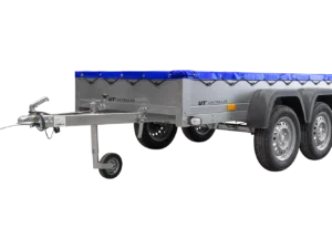 Garden Trailer 264/2 Kipp Con Rueda jockey, Soporte de lona y Lona azul plana-Nuevo